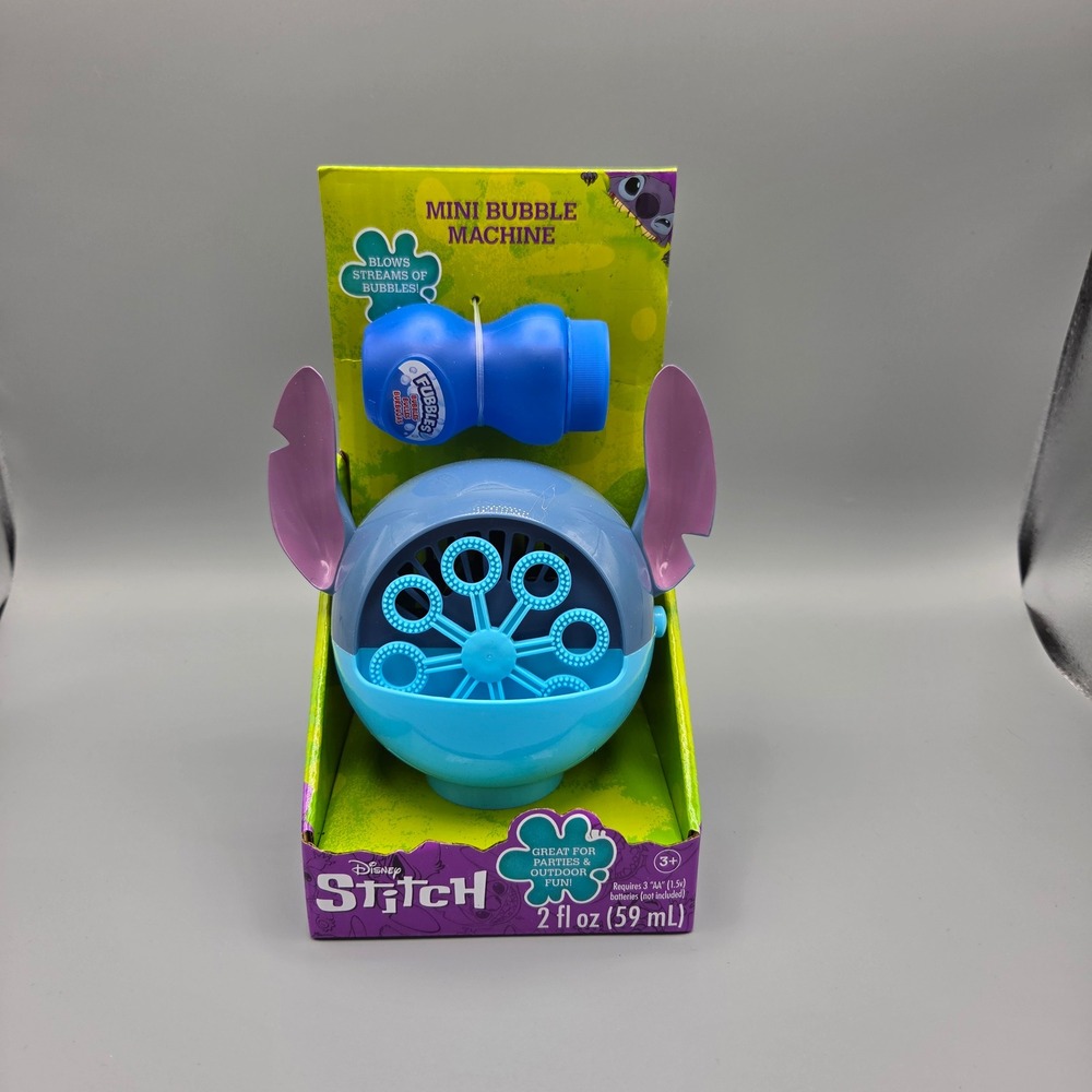 Disney Stitch Mini Bubble Machine Blue Lilo and Stitch Outdoor Toy 20345 NEW